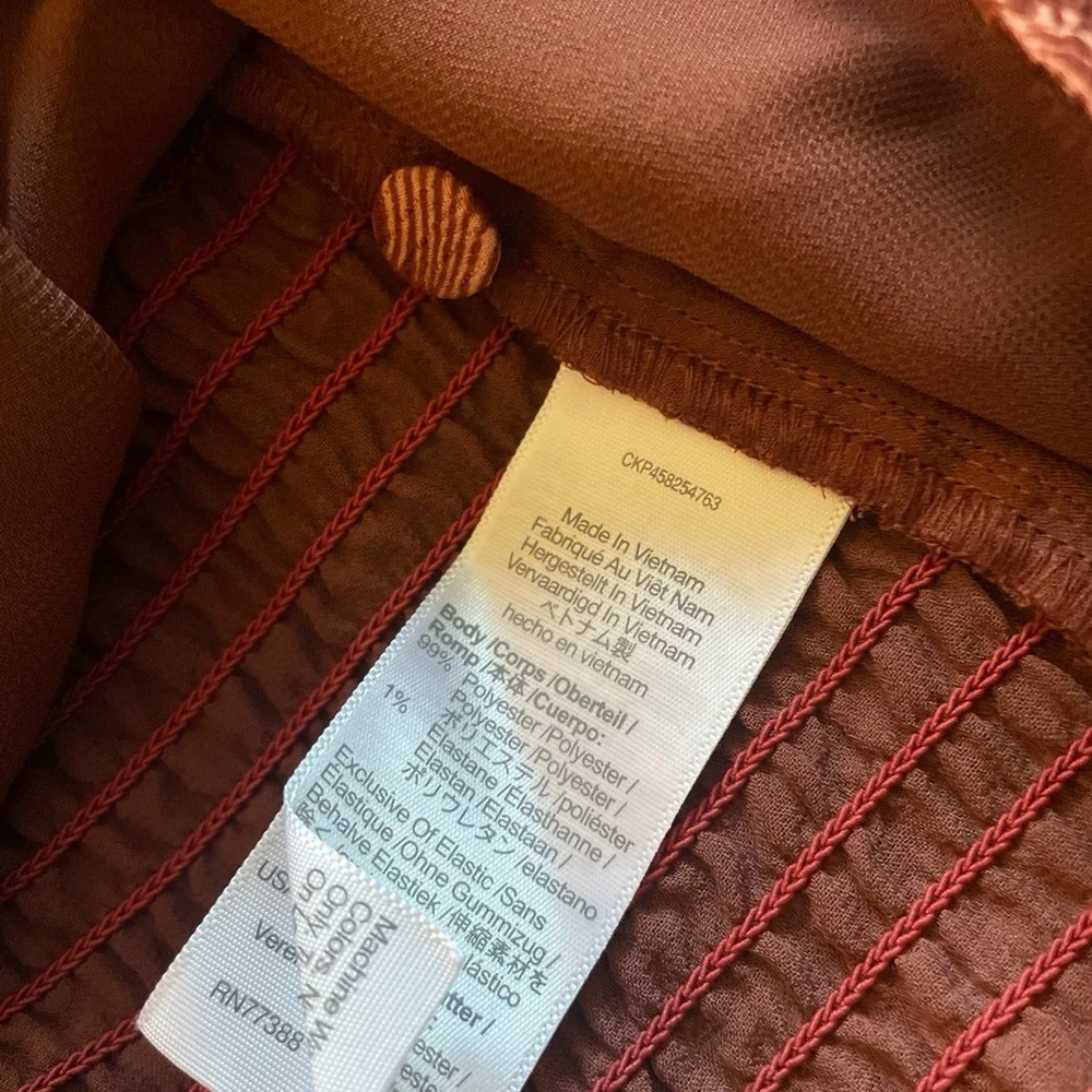 Madewell Preston Puff-Sleeve Top in Letterpress Floral Stained Mahogany Size‎ S